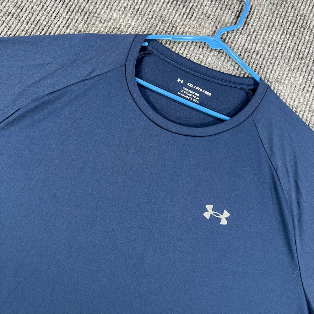 Under Armour Tech Tee Shirt Mens 3XL Blue Short Sleeve Casual Active Workout
